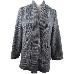 H&M Wool Blend Houndstooth Jacket Coat in 2
